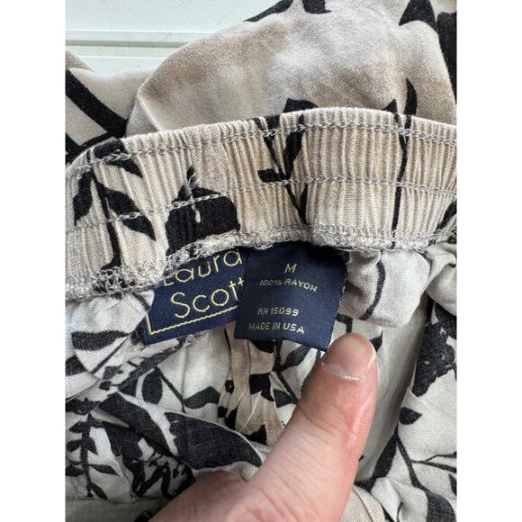 Laura Scott Pink Floral High Rise Skirt Size Medium Midi Vintage Button Up - Picture 4 of 7